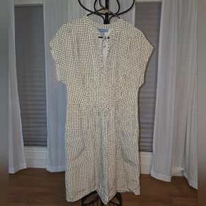 ANTHROPOLOGIE FIRST BLUSH LOVE PRINT BEIGE DRESS Pattern LOVE Dress sz8